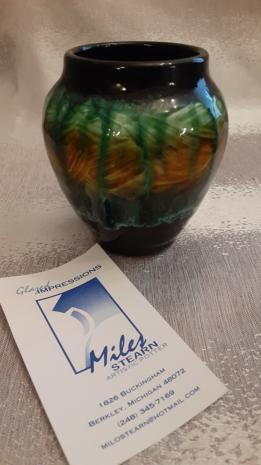 Miles Stearn Pottery Vase Dated ’06 and Signed 3.50″