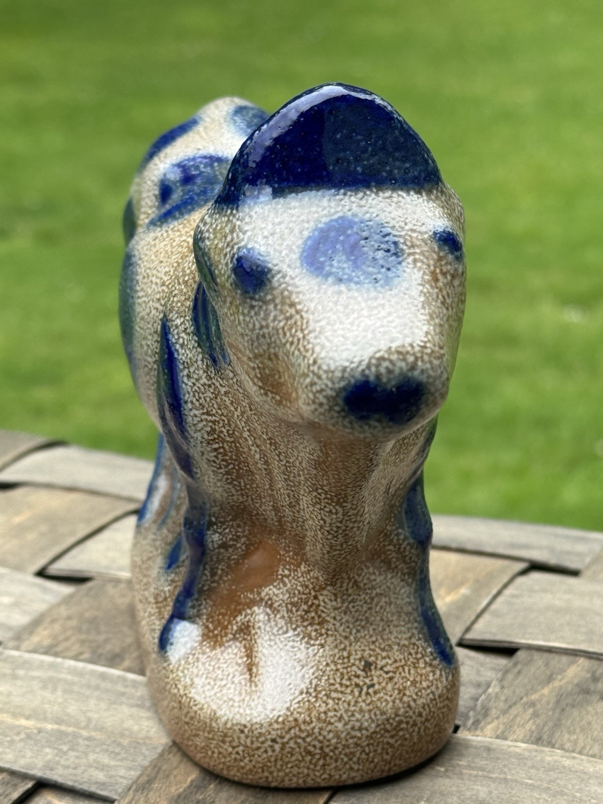 Beaumont Bros Pottery BBP Salt Glazed Spotted Cow Figurine 1991 Primitive Farm