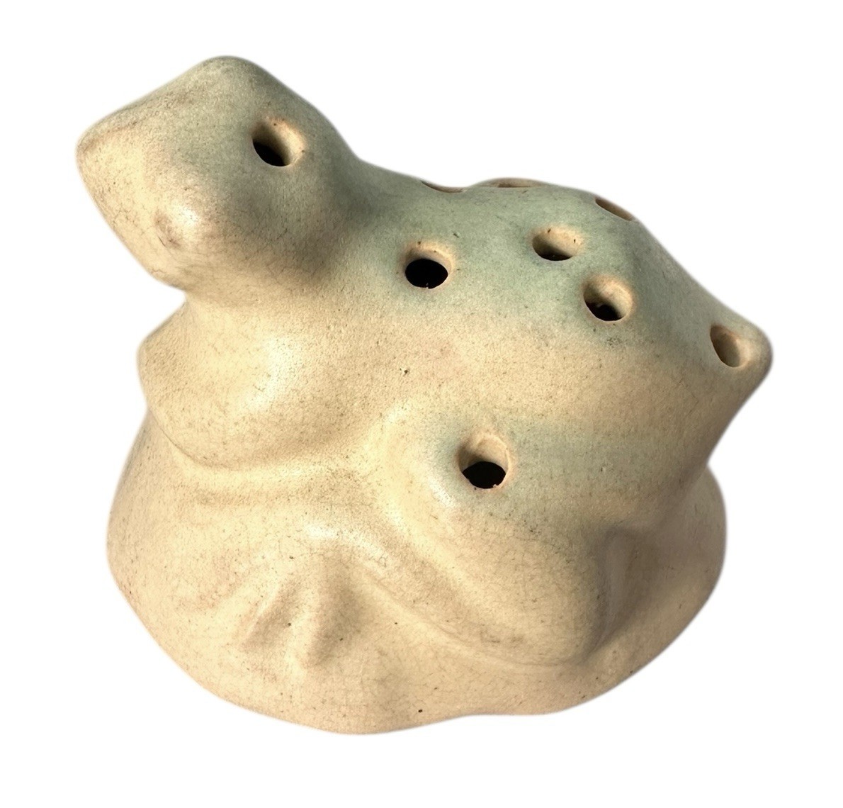 Vintage Rosemead North Dakota Floral Frog With Nine Holes 3”W X 3”D X 2.25” H