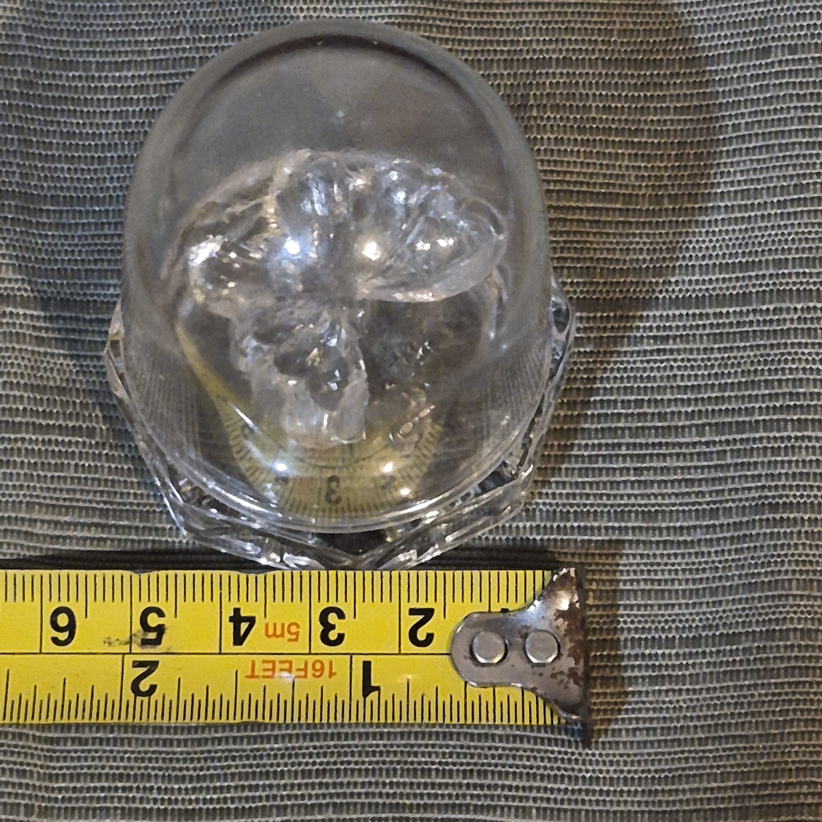 Vintage Hofbauer Byrdes Lead Crystal Butterfly Under Dome Figurine