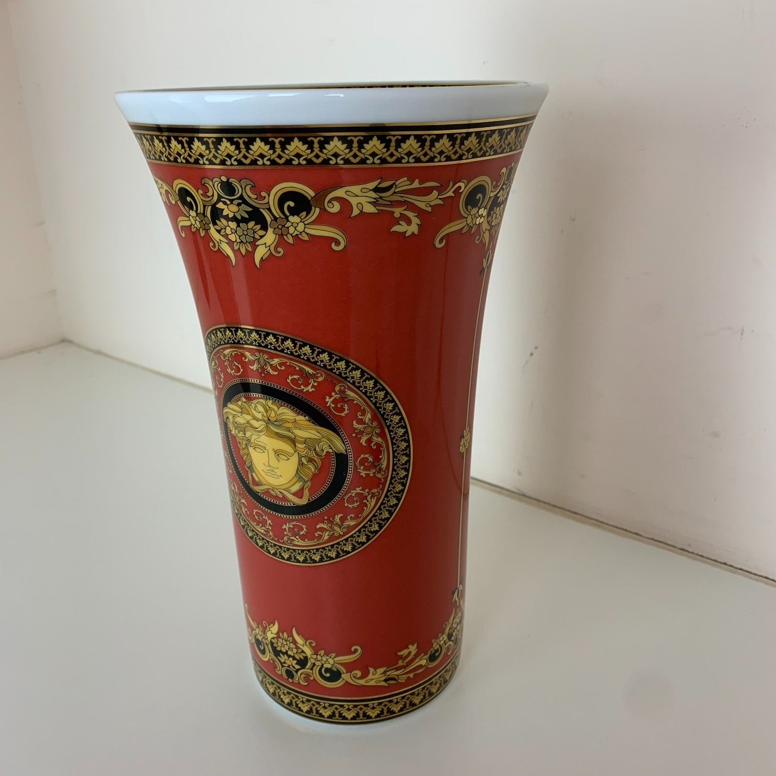 Versace Rosenthal Medusa Red Medium Vase 10 1/4″ 26cm