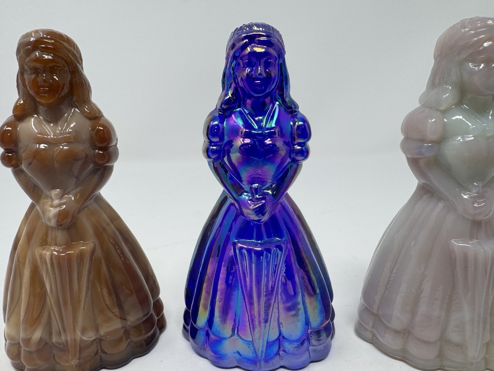 Boyd Glass Jennifer Dolls (3): Milk Chocolate, Carnival, And Opalite