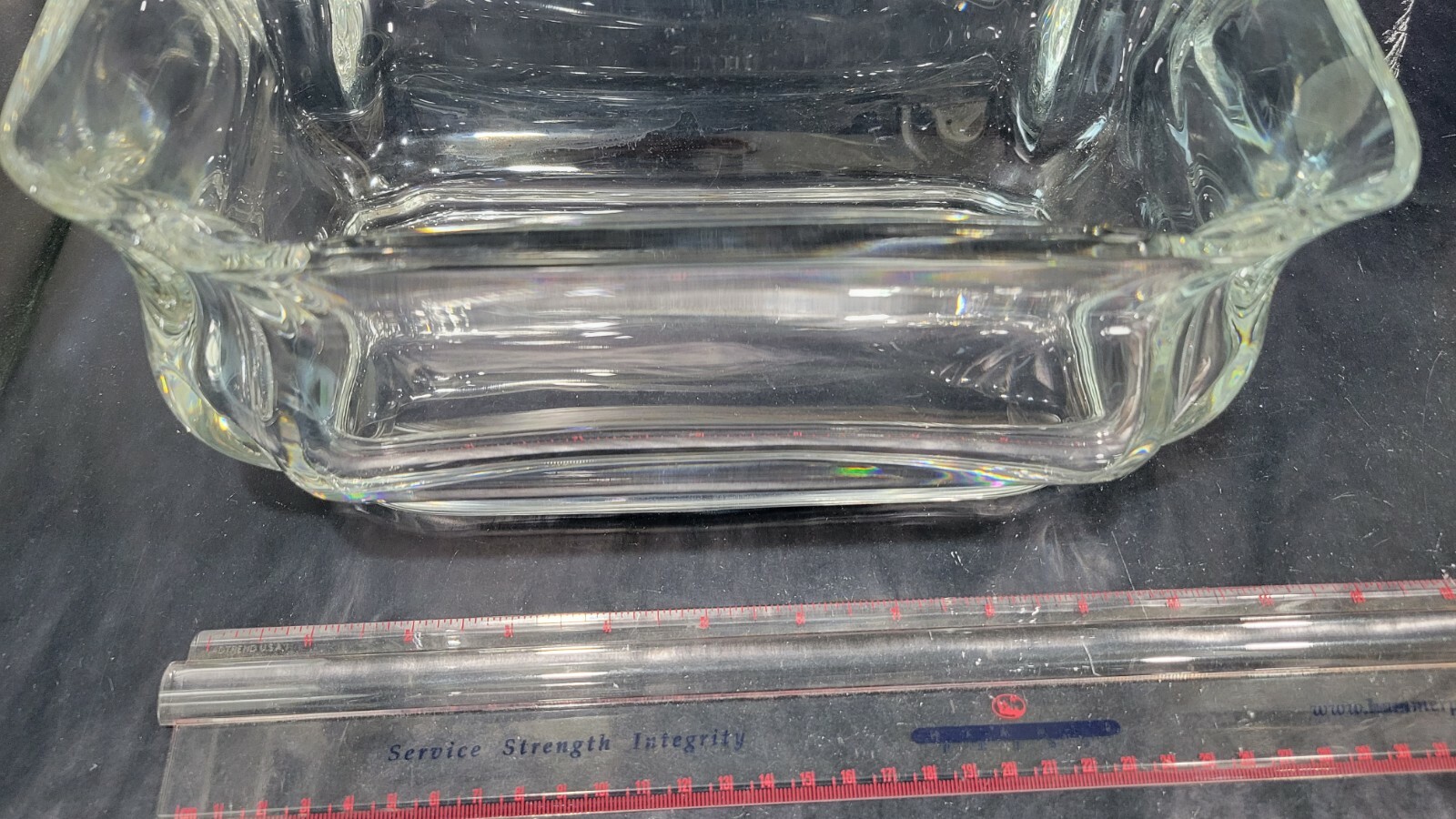 Vintage Large Heavy BACCARAT Rectangular Vase or Planter, 10 1/2″