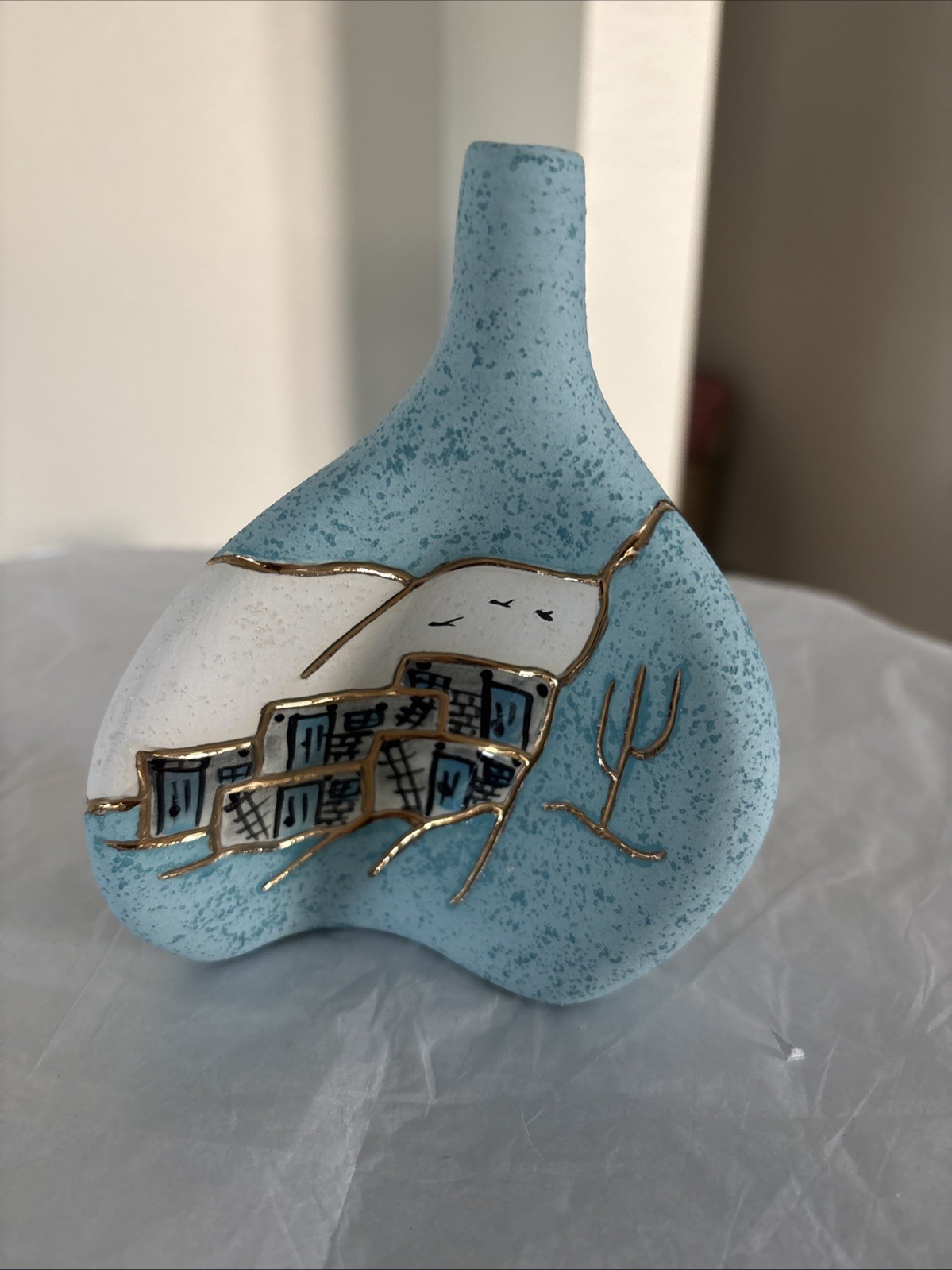 Native American Unusual Vase – Pottery – Signed