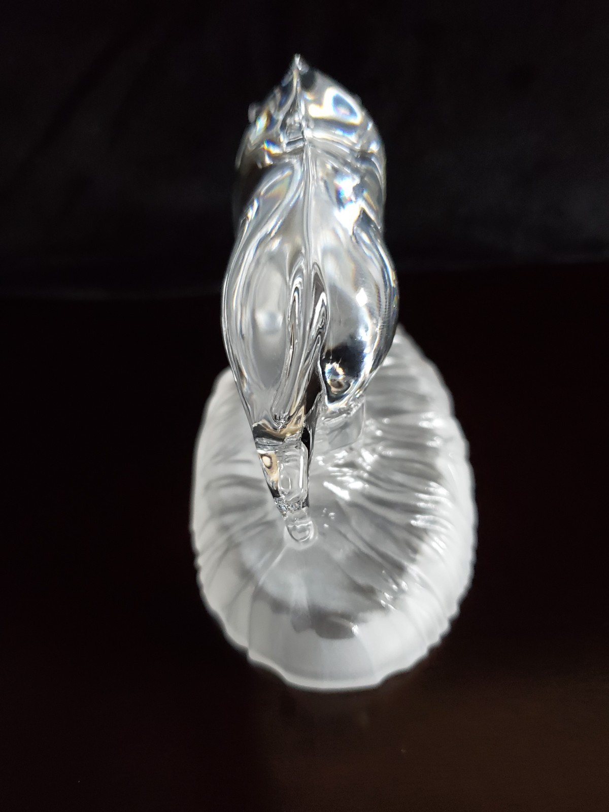 CRISTAL D’ARQUES LEAD CRYSTAL SANGLIER BOAR ON FROSTED STAND- NIB