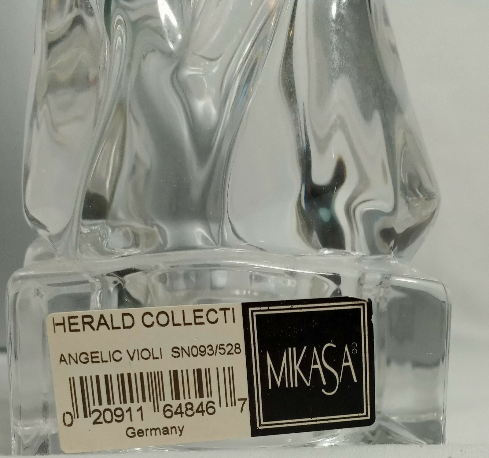 Mikasa Herald Collection Lead Glass Crystal Angel Playing Violin~Made In Germany