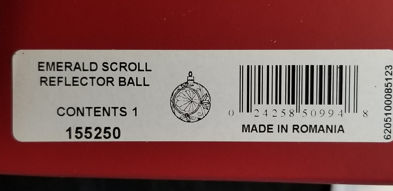 Waterford Holiday Heirlooms Emerald Scroll Reflector Ball Box w/tag # 155250