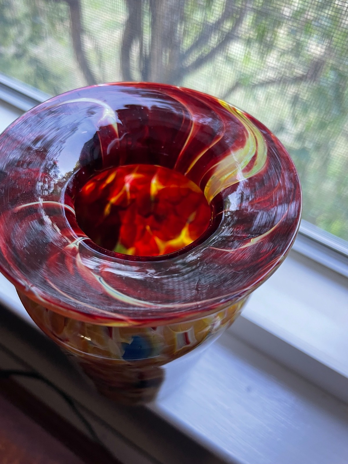 Joel O’Dorisio Lost Angel Art Glass Vase Hand Blown Signed Studio Vase 2001
