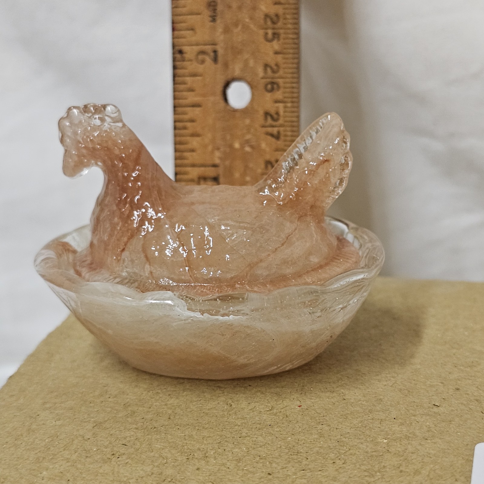 Get a DOZEN for one Price. NEW 2 1/2″ Mini HEN on NEST, AMBER SWIRL