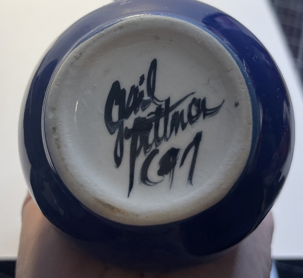 Gail Pittman “Glory” Bud Vase From ‘97 Signed Beautiful Glaze, Hand-painted Work