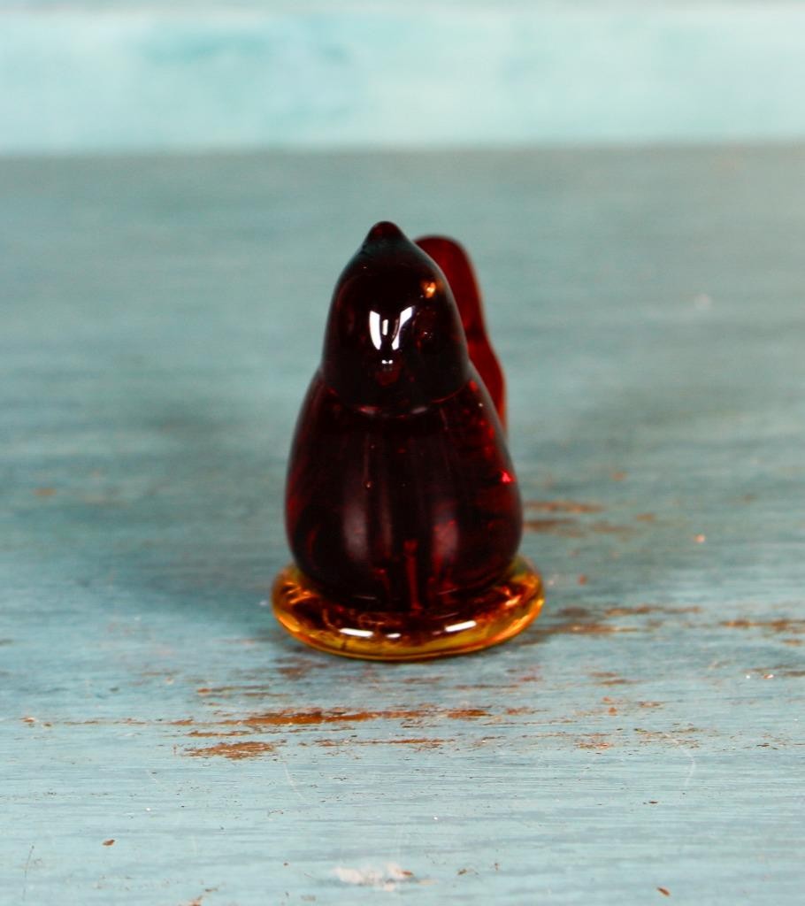Cardinal of Love Ruby Red Glass Bird Signed W Ward Titan Art Glass Vintage 1986