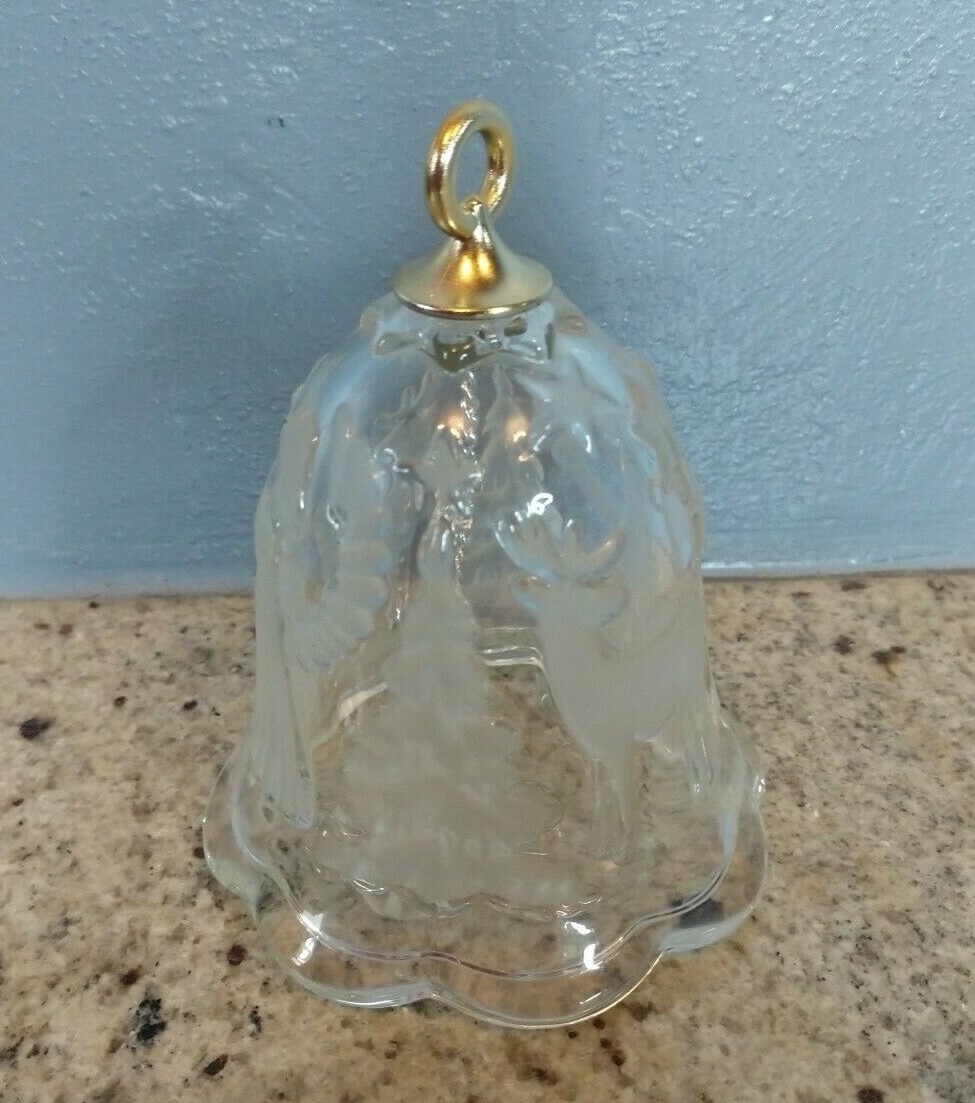 Mikasa Crystal Holiday Lights Christmas Bell. Made in Germany Without Box