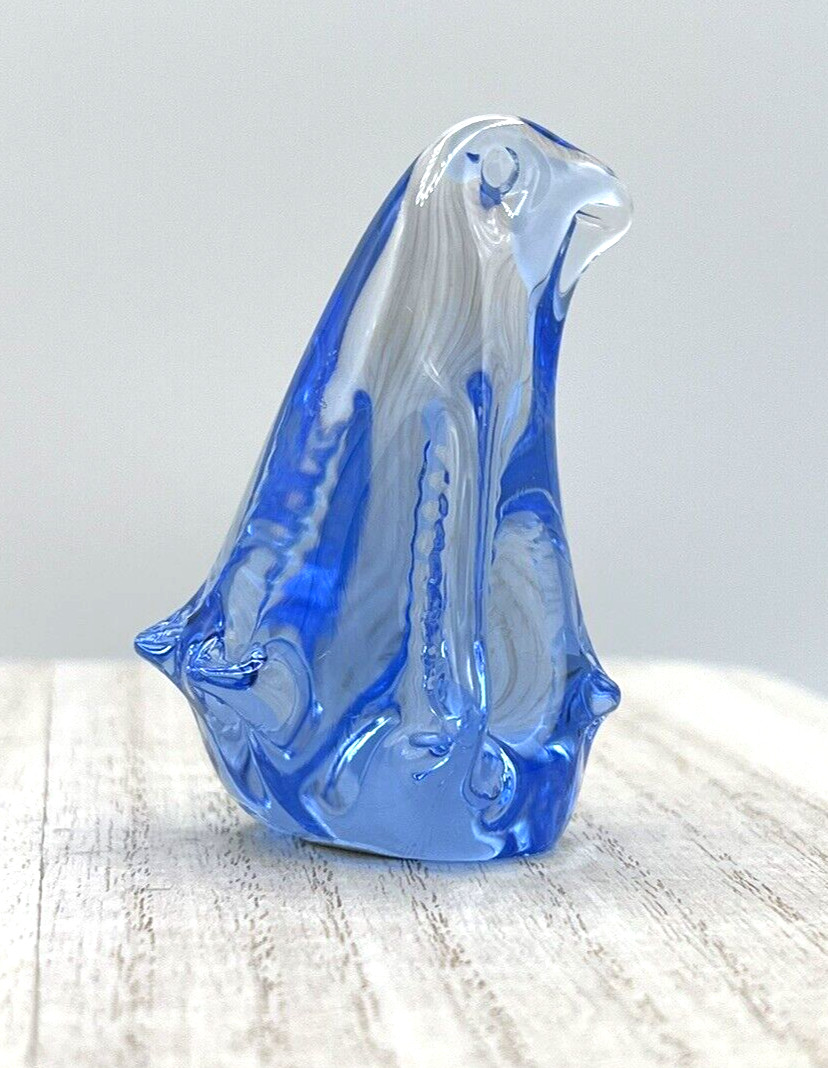 Blue Glass Penguin United States Commemorative Fine Arts Gallery 3″