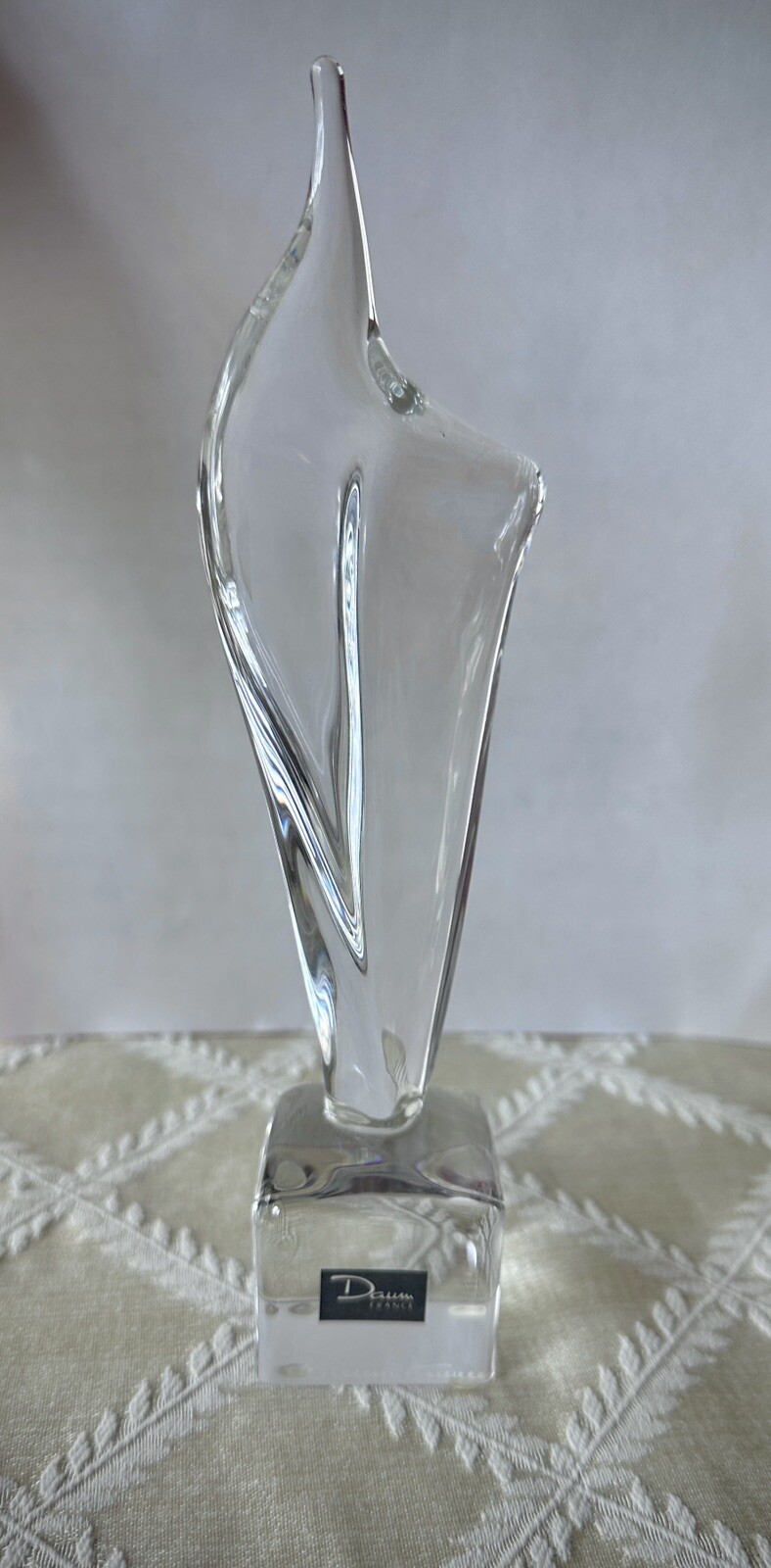 Daum France Crystal 8” Flame Sculpture Flawless Exquisite In Box