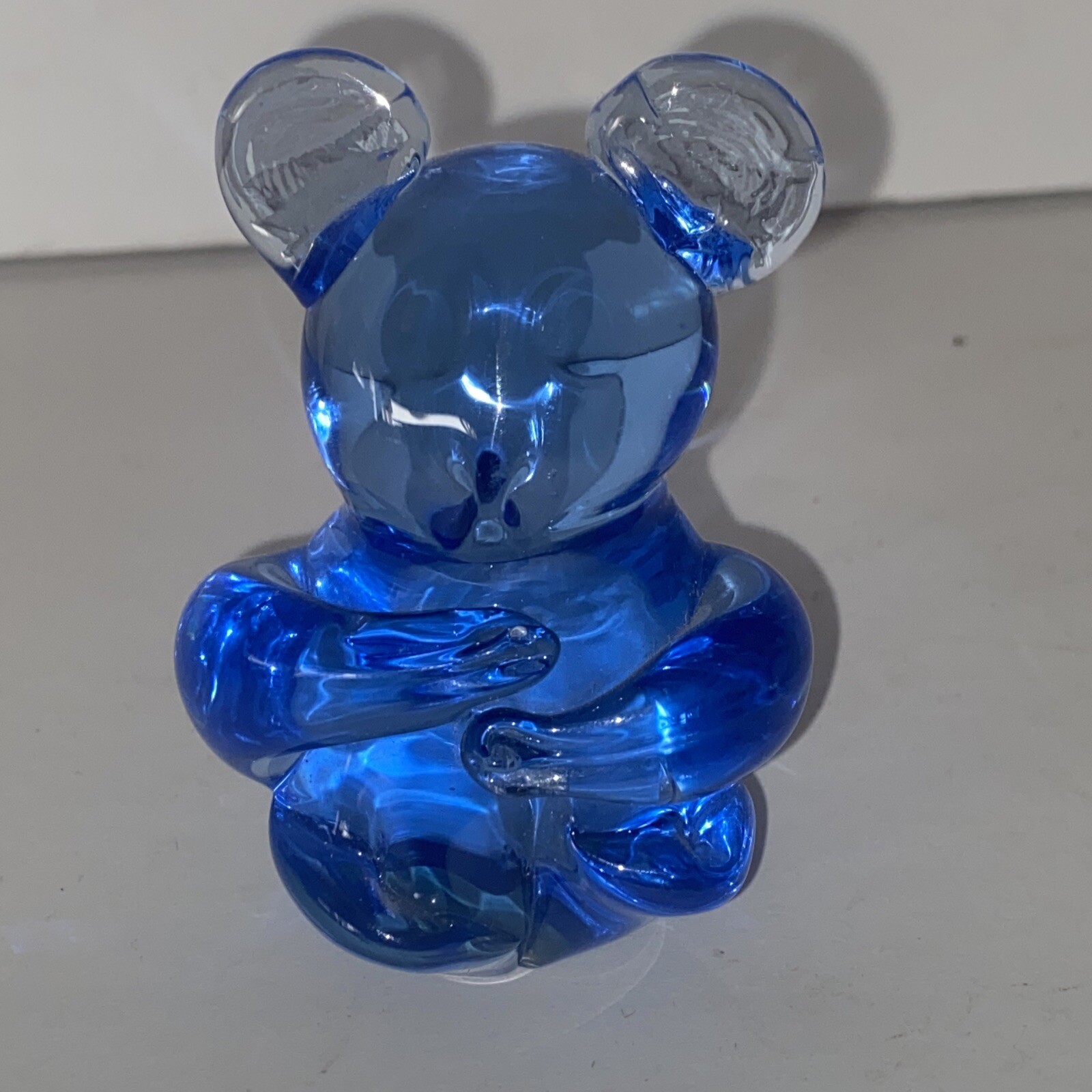 Blue Glass Koala Bear Figurine United States Commemorative Fine Art Gallery