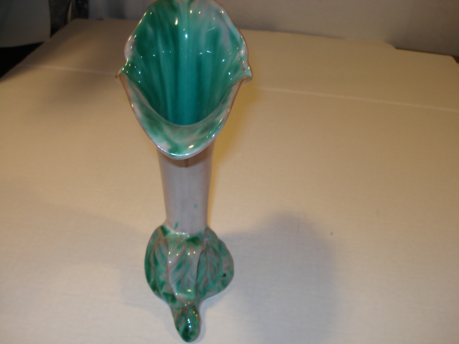Vintage Stangl Art Pottery Terra Rose Vase #3612 Lily Flower Cornucopia