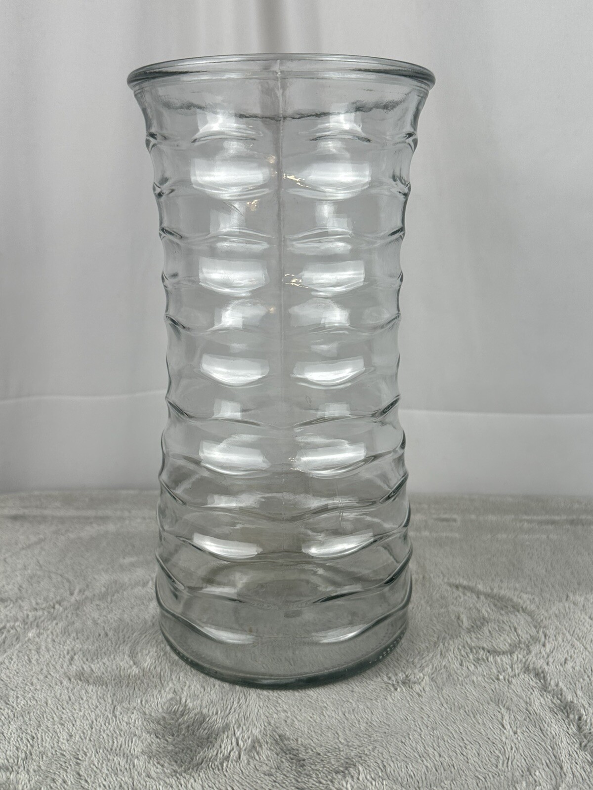 Unbranded Clear Textured Pattern Gathering Vase