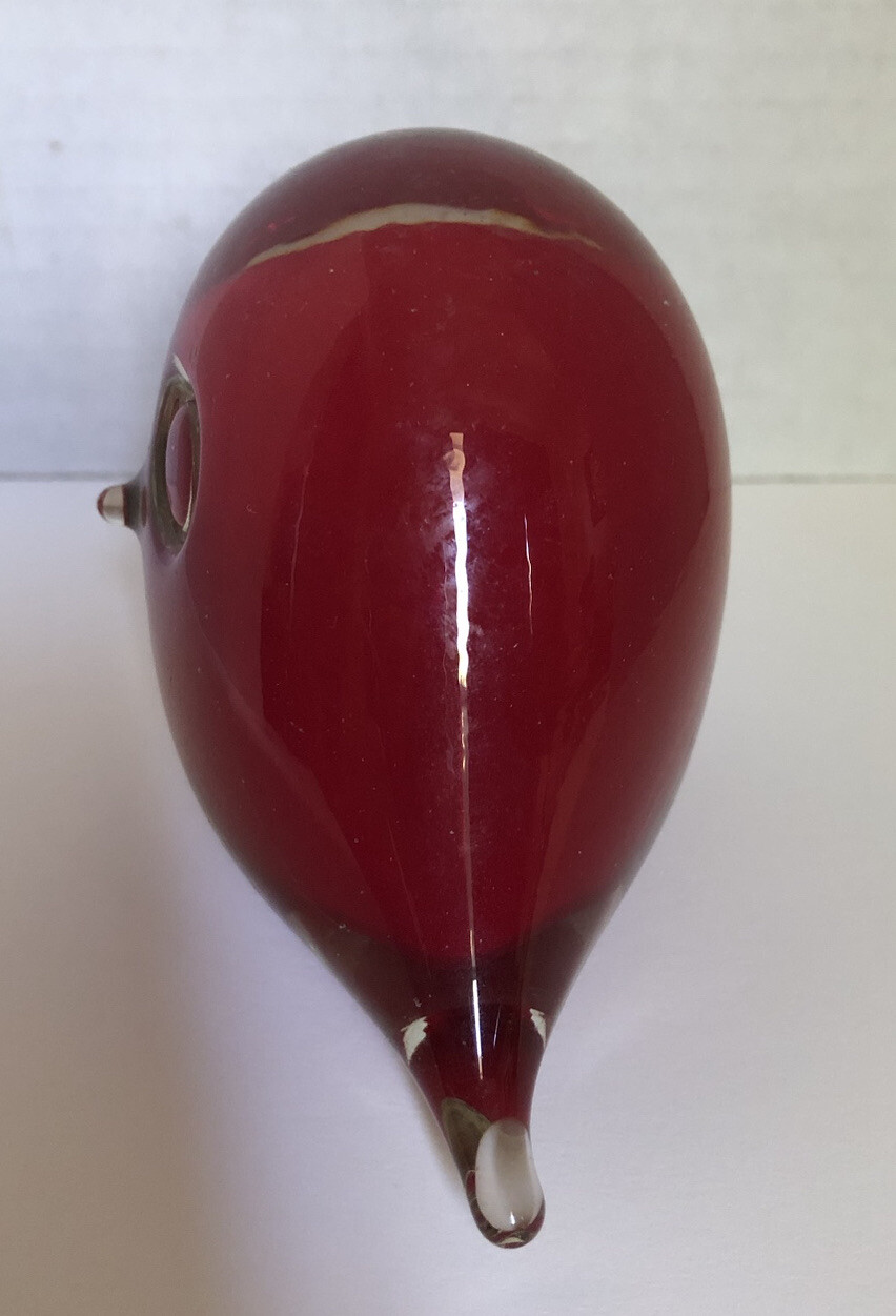 Vintage 1966 Hong Horizons Handblown Glass Bird Paperweight Figurine Statue
