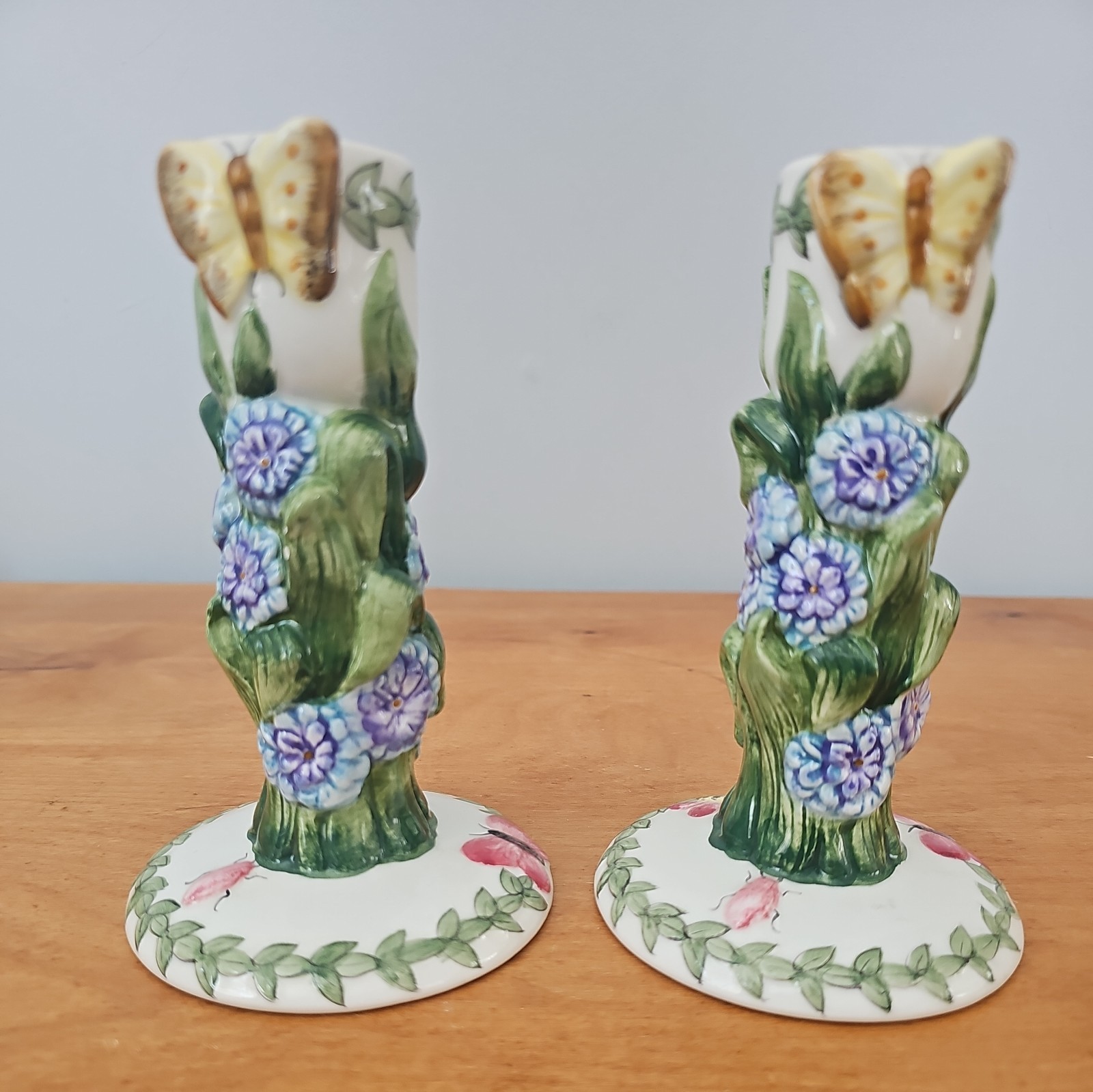 Portmeirion Botanic Garden 6” Height Candlesticks Countertop Collection Pair
