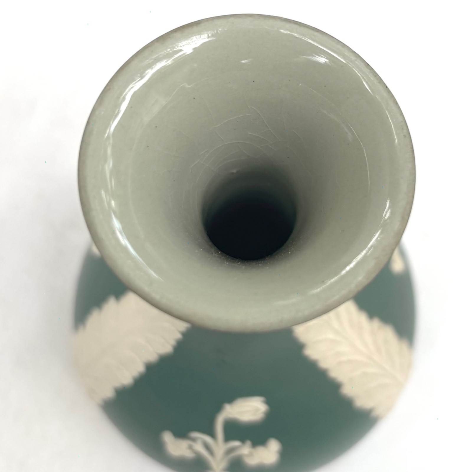 Dudson Brothers Jasper Dipped Green Bud Vase ca. 1930