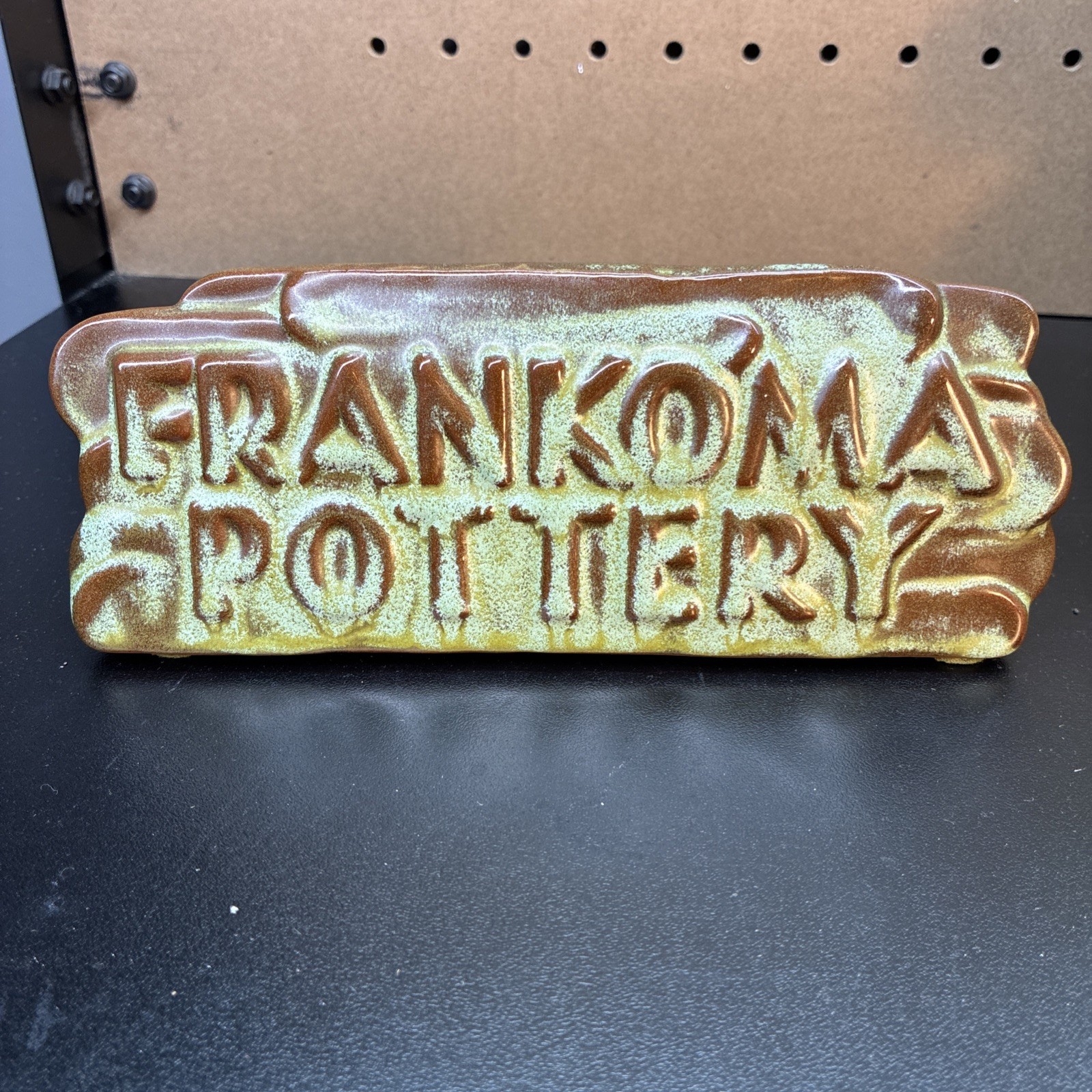 FRANKOMA Art Pottery Prairie Green Vintage DEALERS SIGN Circa 1950-60 HTF