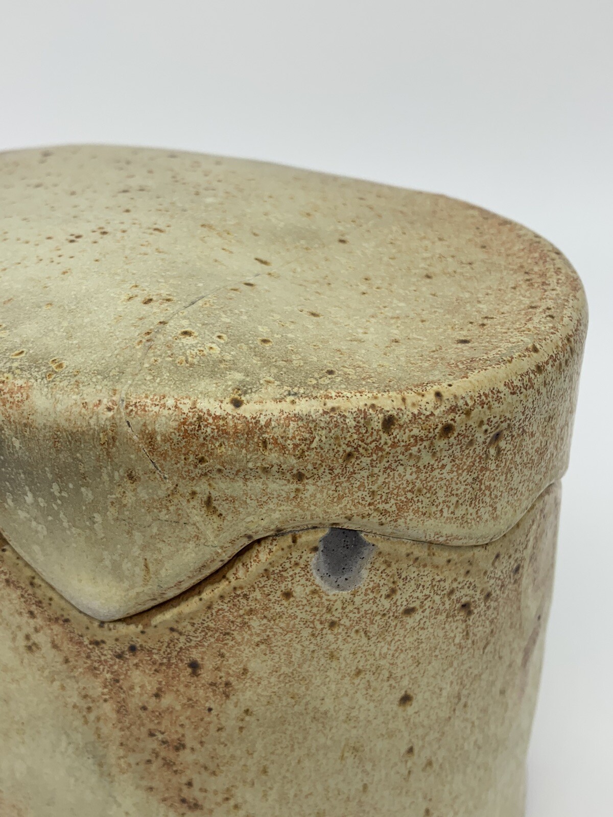 Vintage Stone Pottery 7” Unique Storage Container Box Signed by L. Williams