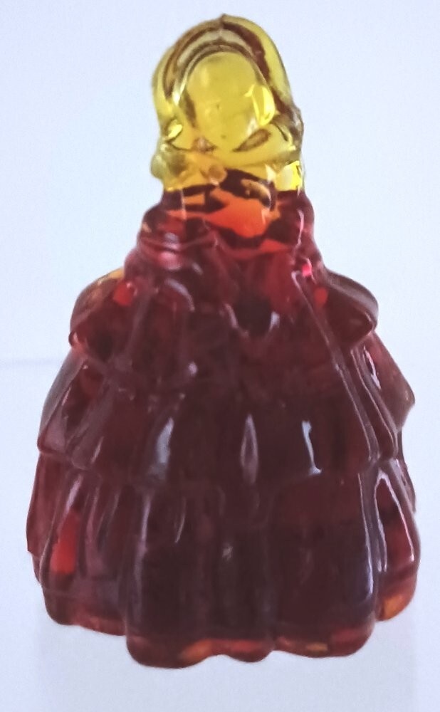 Boyds Glass Cherry Red & Amber Crystal Nancy Miniature Figurine Colonial Doll