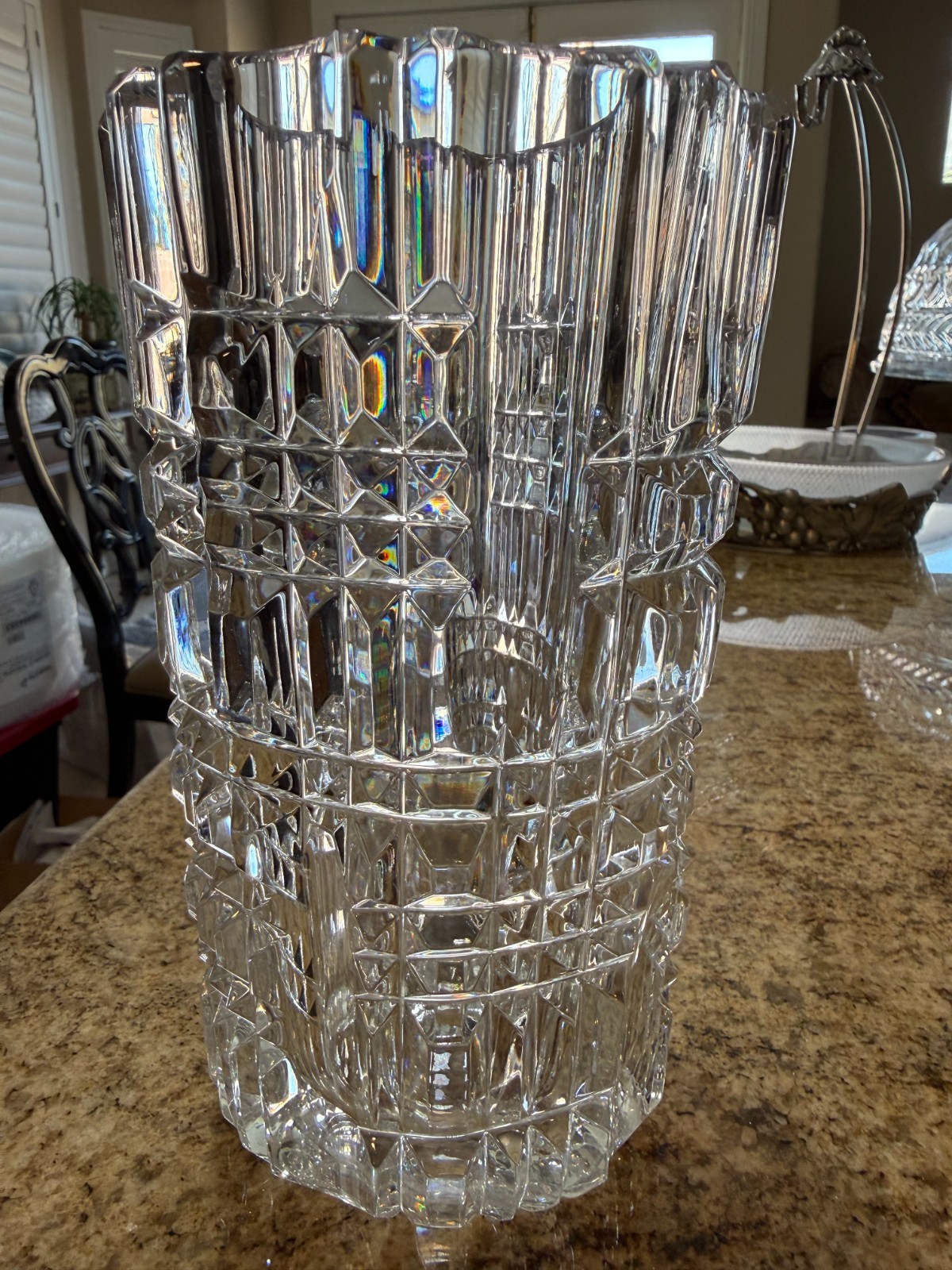Antique 8″ American Brilliant Cut ABC 15 FLOWER VASE MInt Condition