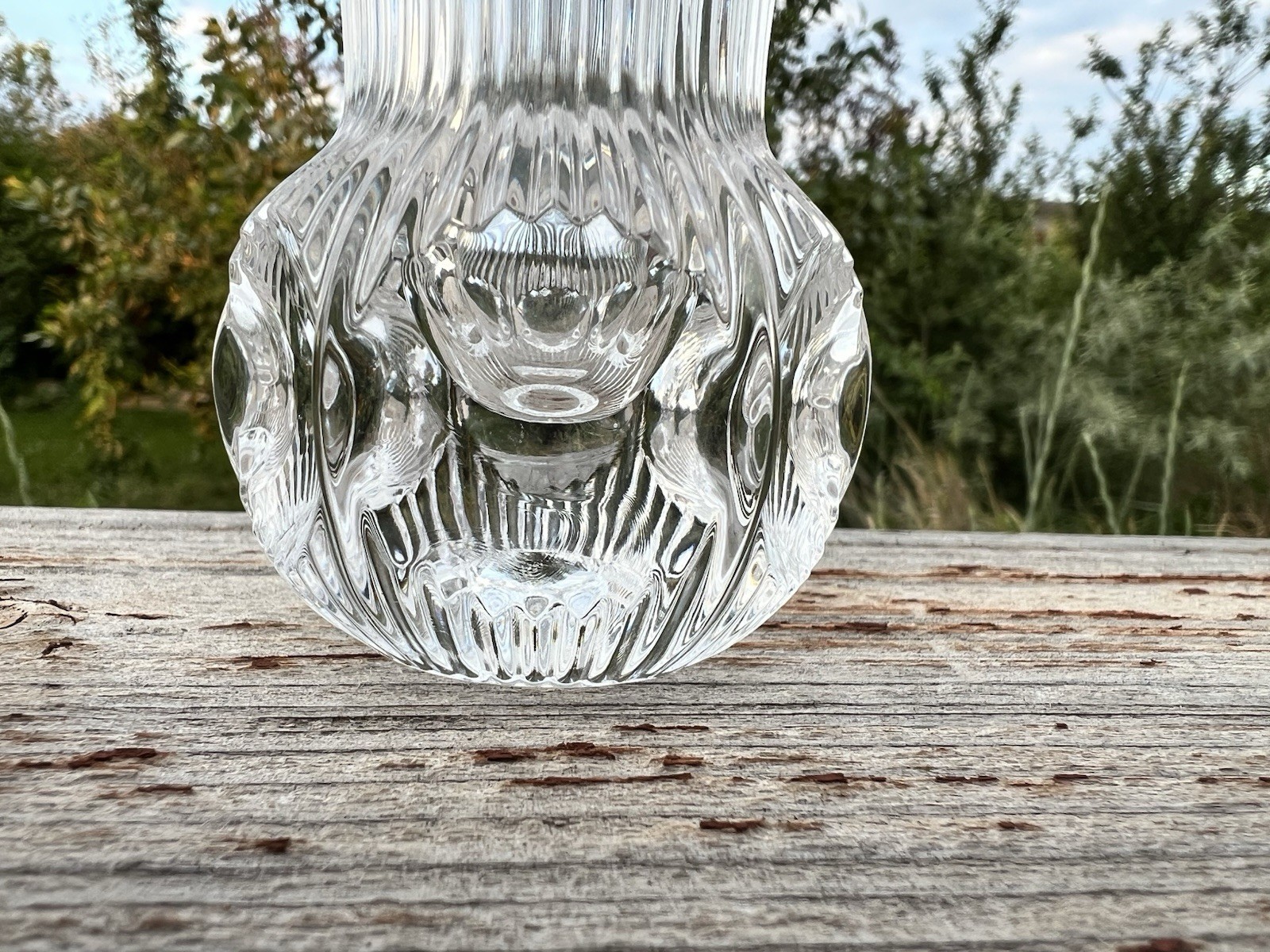 Fostoria Melissa Pattern Thumbprint Lead Crystal Bud Vase 5″ Tall