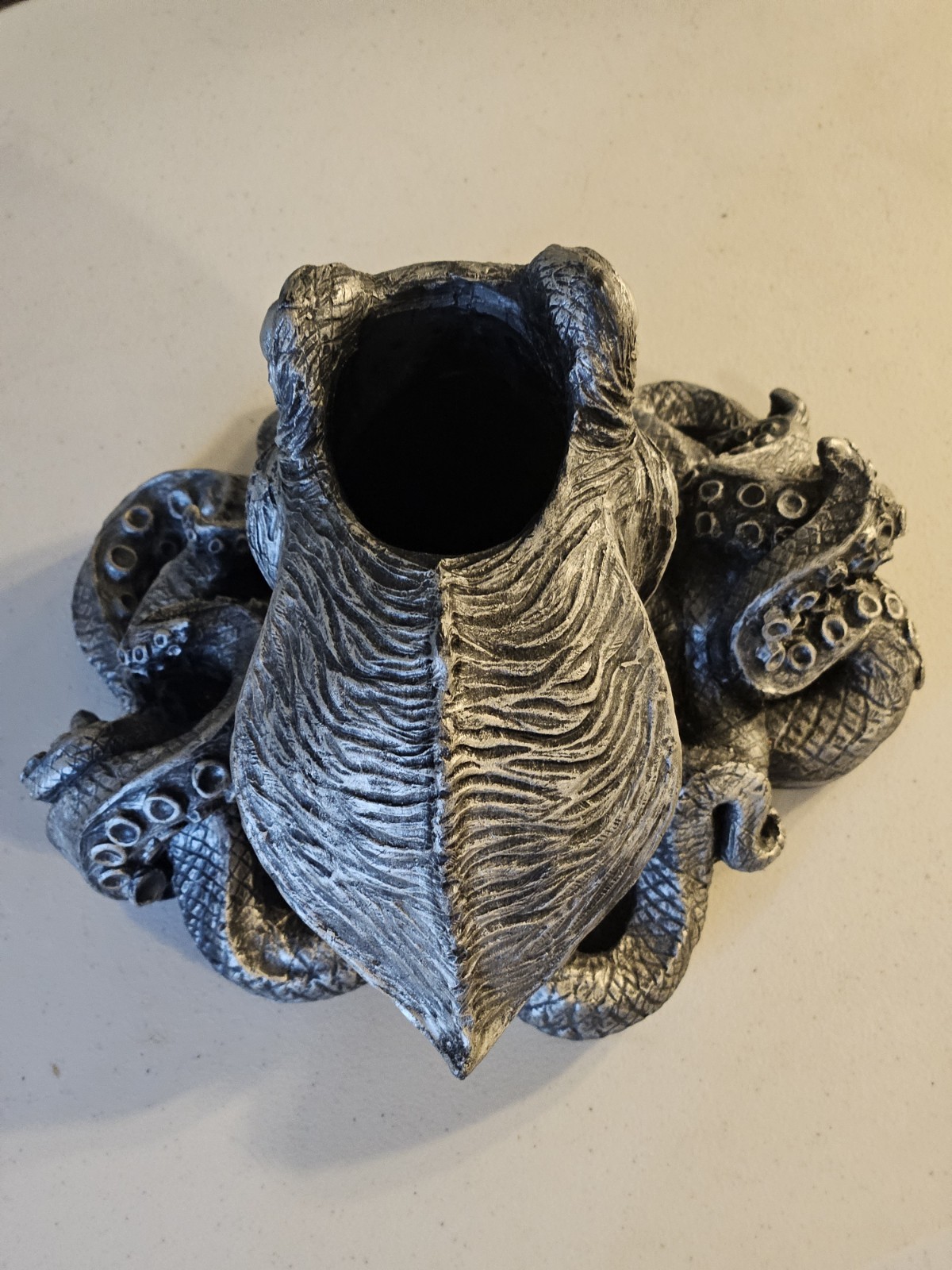 Octopus Kraken Flower Vase Resin handpainted 8 inches tall
