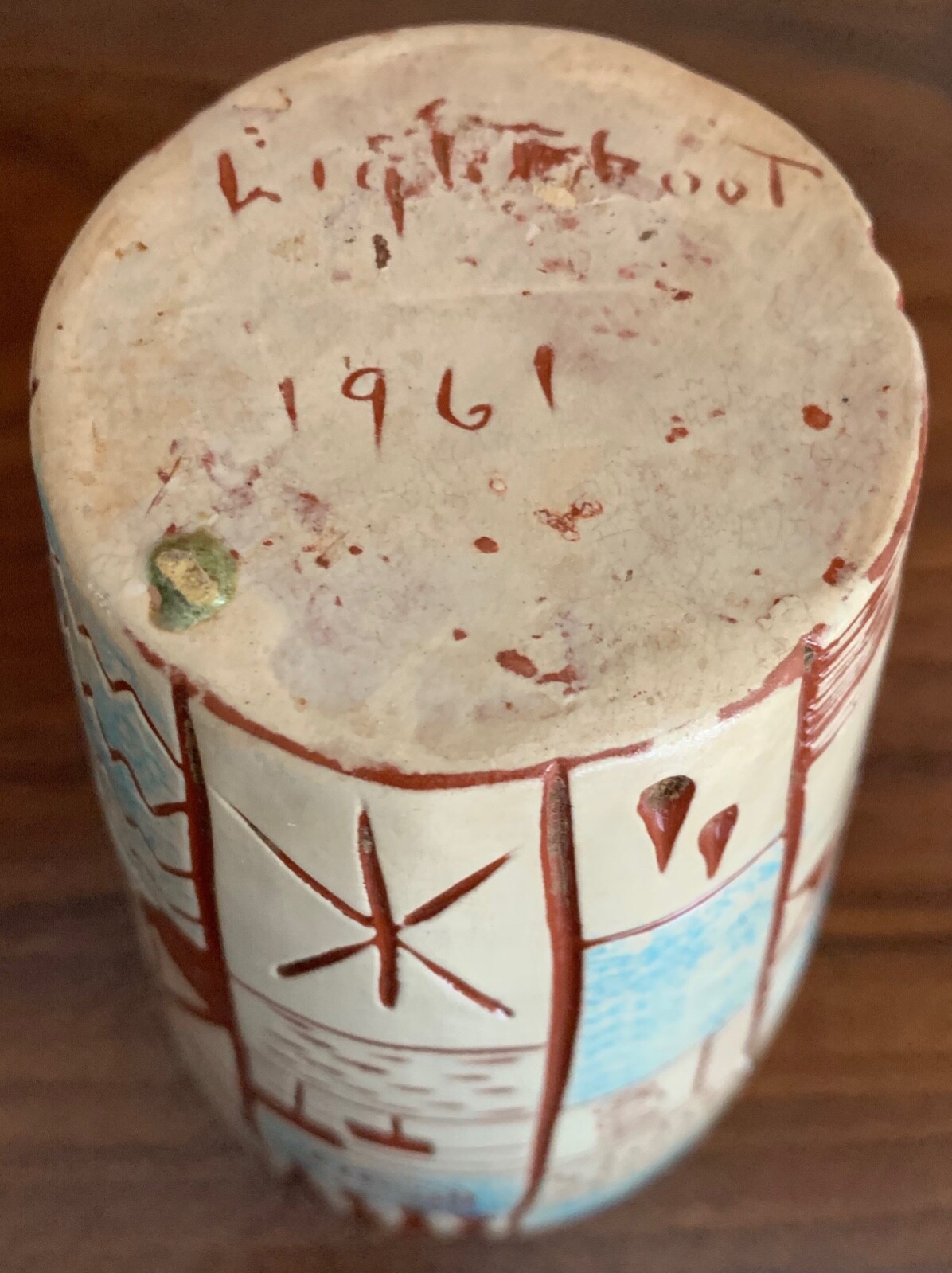 Nice Unique Vintage 60s Ceramic Vase Mid Century Modern Pottery Signed Lightfoot