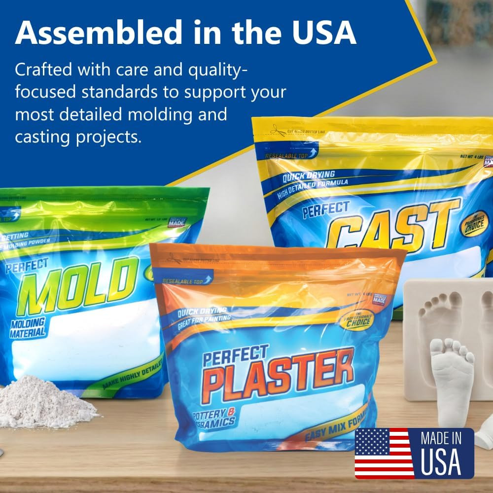 Plaster Powder for Mold Making Ceramic Casting DIY Crafts Fast Set 4lb Bag