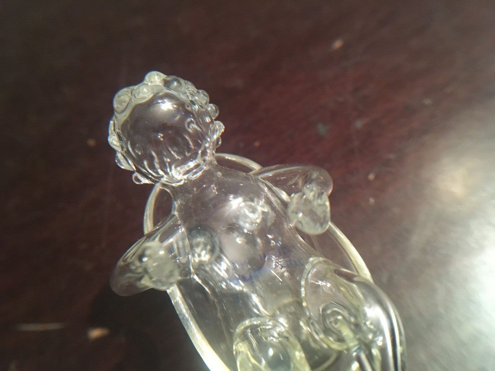 VINTAGE ITALIAN PARISE VETRO HAND BLOWN GLASS BABY IN THE TUB RARE