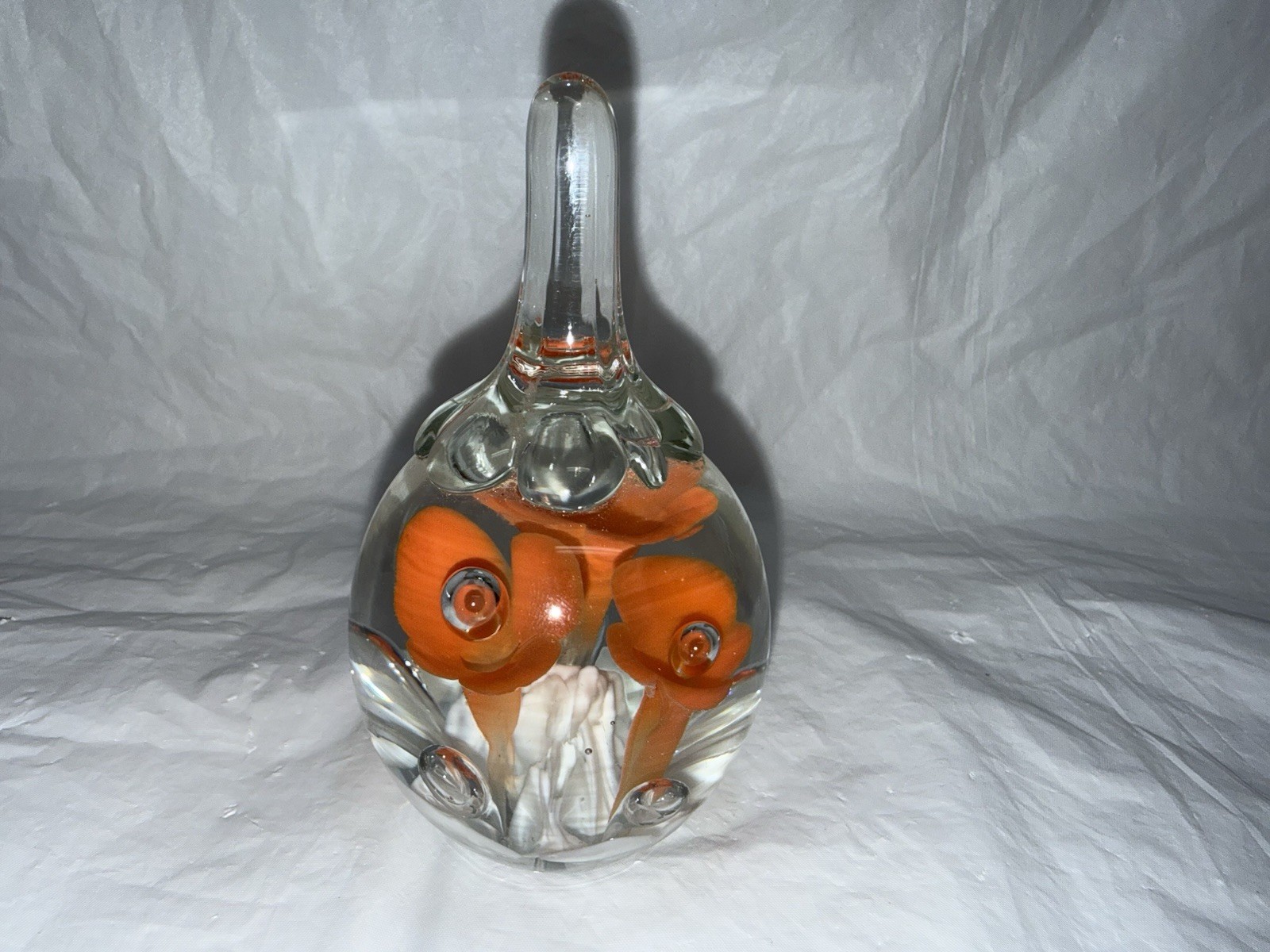 1978 Maude and Bob St. Clair Teardrop Floral Paperweight
