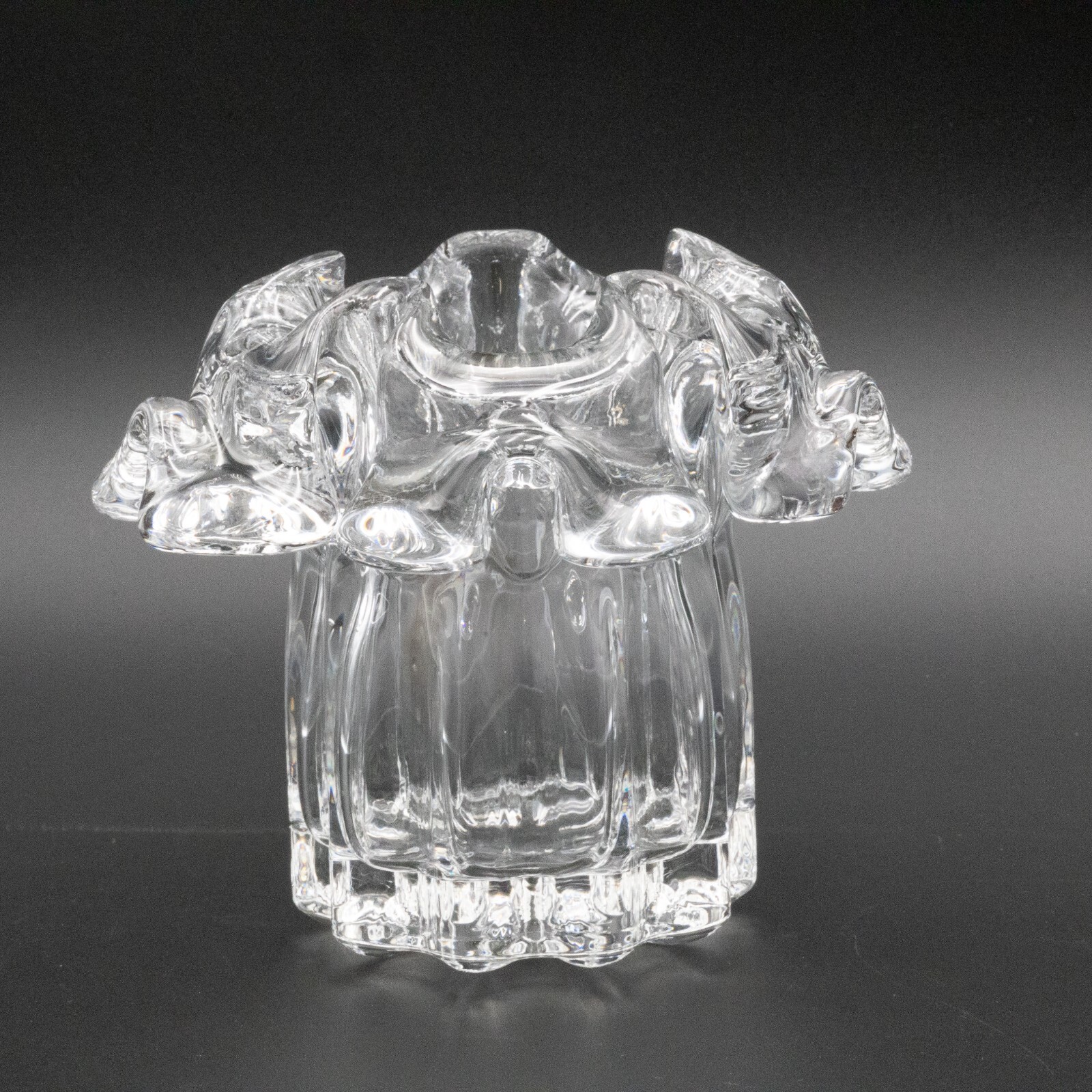 Kosta Boda of Sweden “Isabella” Crystal Vase or Candle Votive 5 1/2 inches Vinta