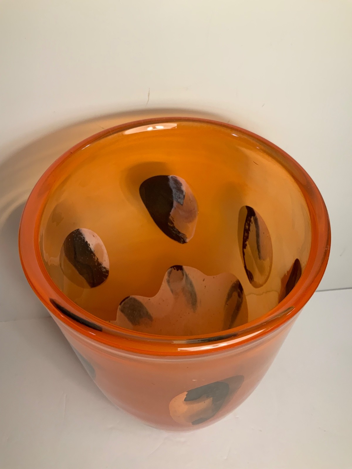 Vintage Hand Blown Glass Ri Pele Ricardas Peleckas 15.75 inch Tall Heavy Vase