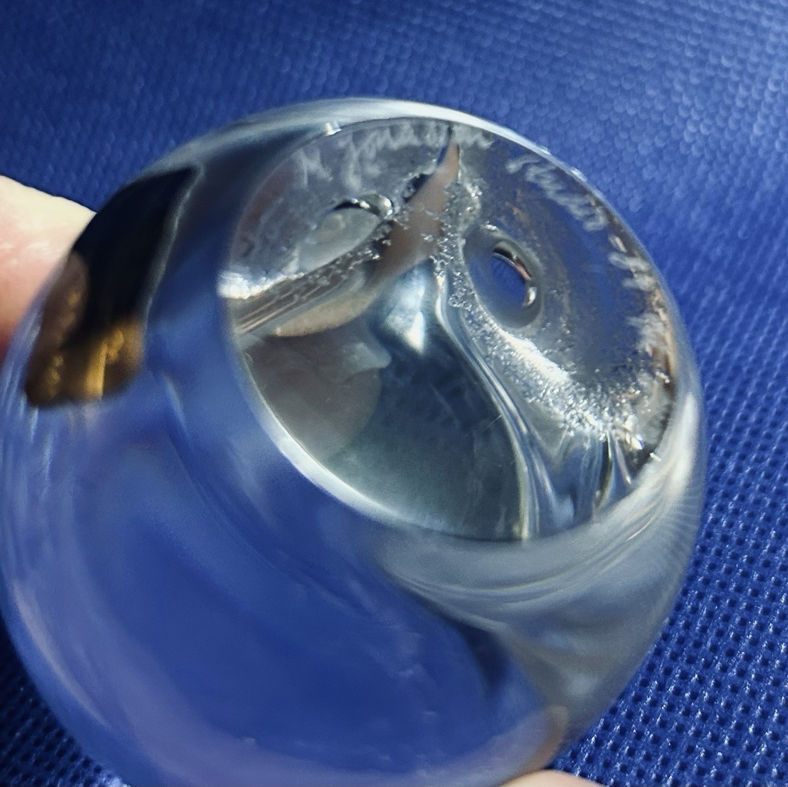 MATS JONASSON Crystal OWL Etched Eye Detail Figurine Signed – Paperweight