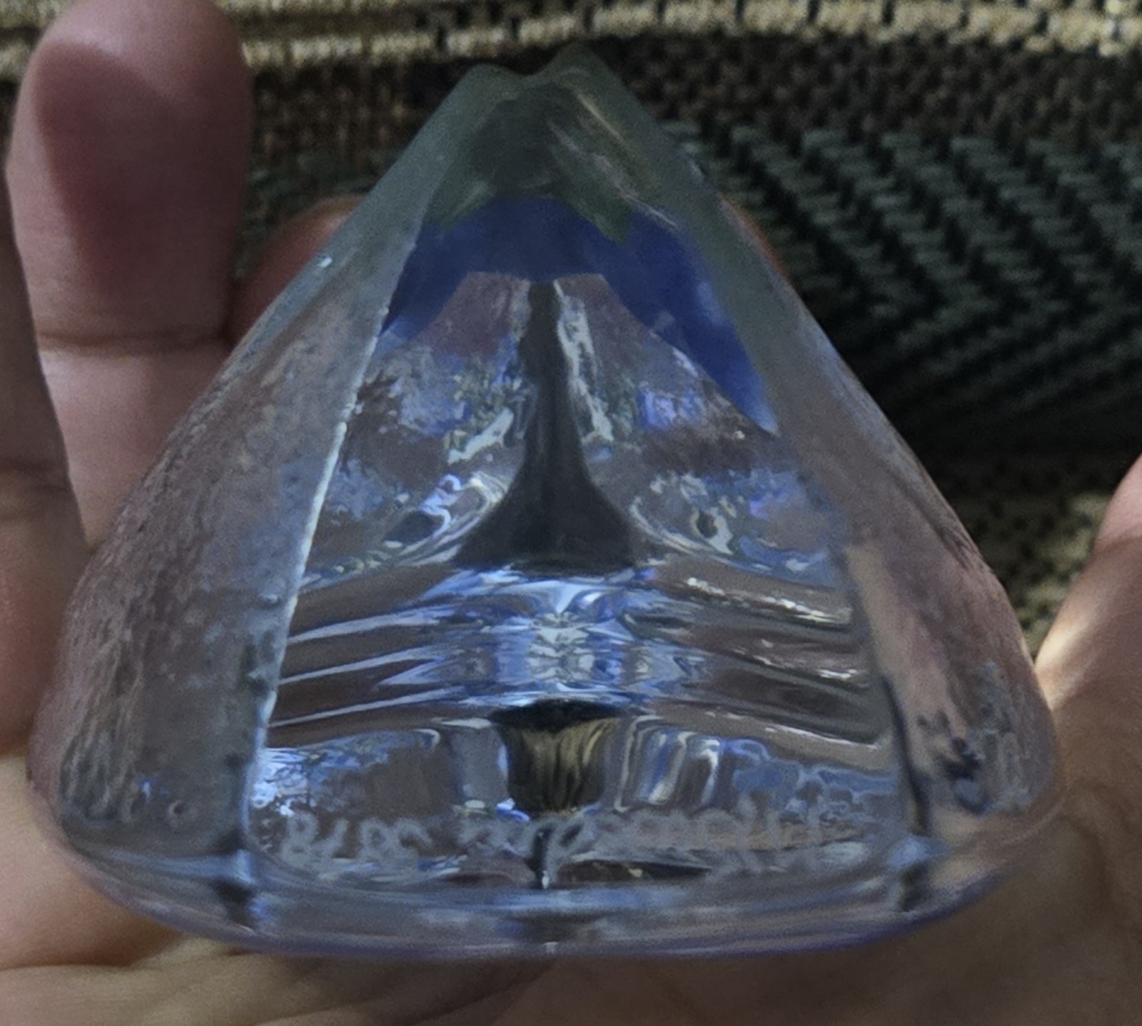 Crystal w/ Blue Flowers By Mats Jonasson Sweden Signed And Numbered Collectible