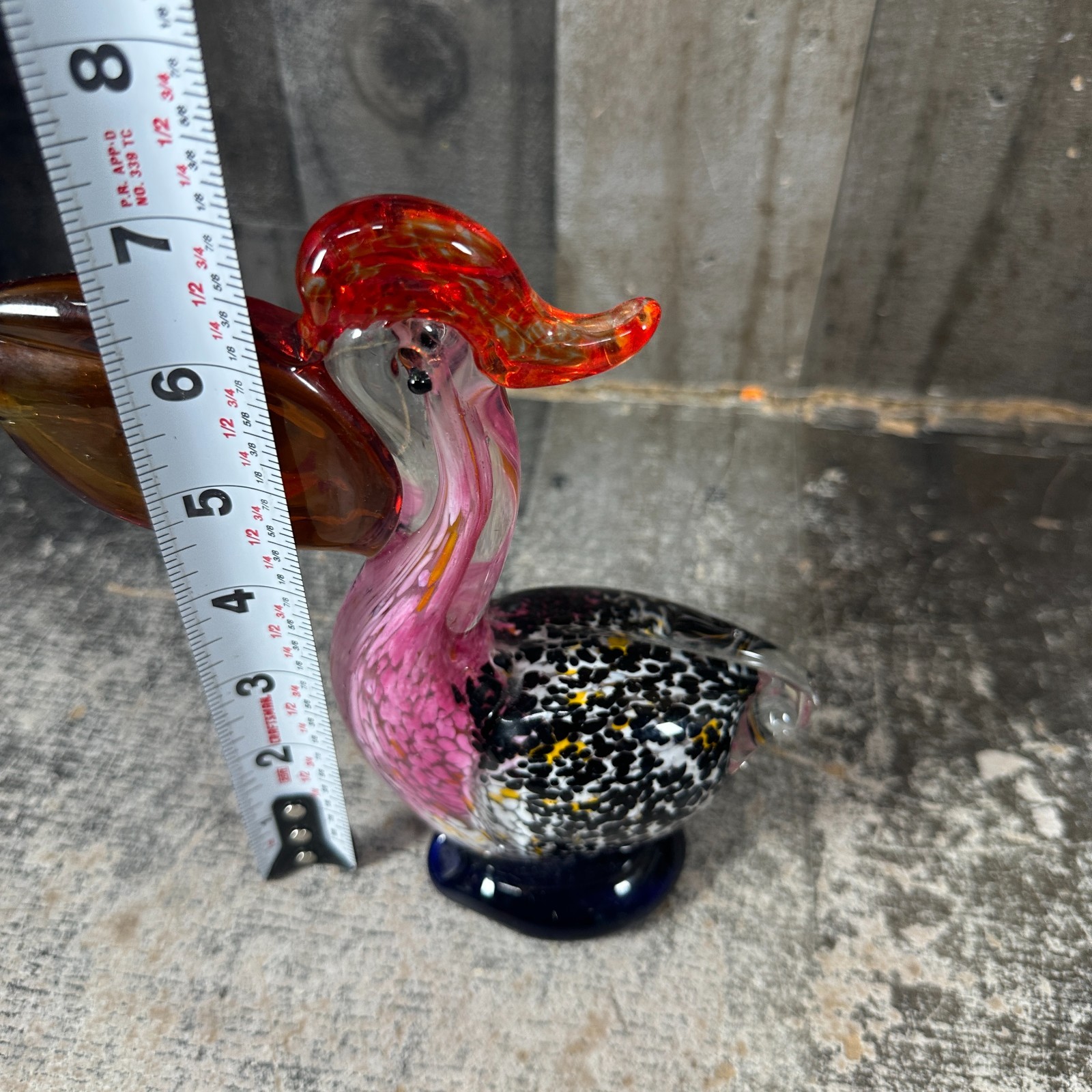 Hand Blown Murano Art Glass Pelican Figurine Sculpture 7″ Tall