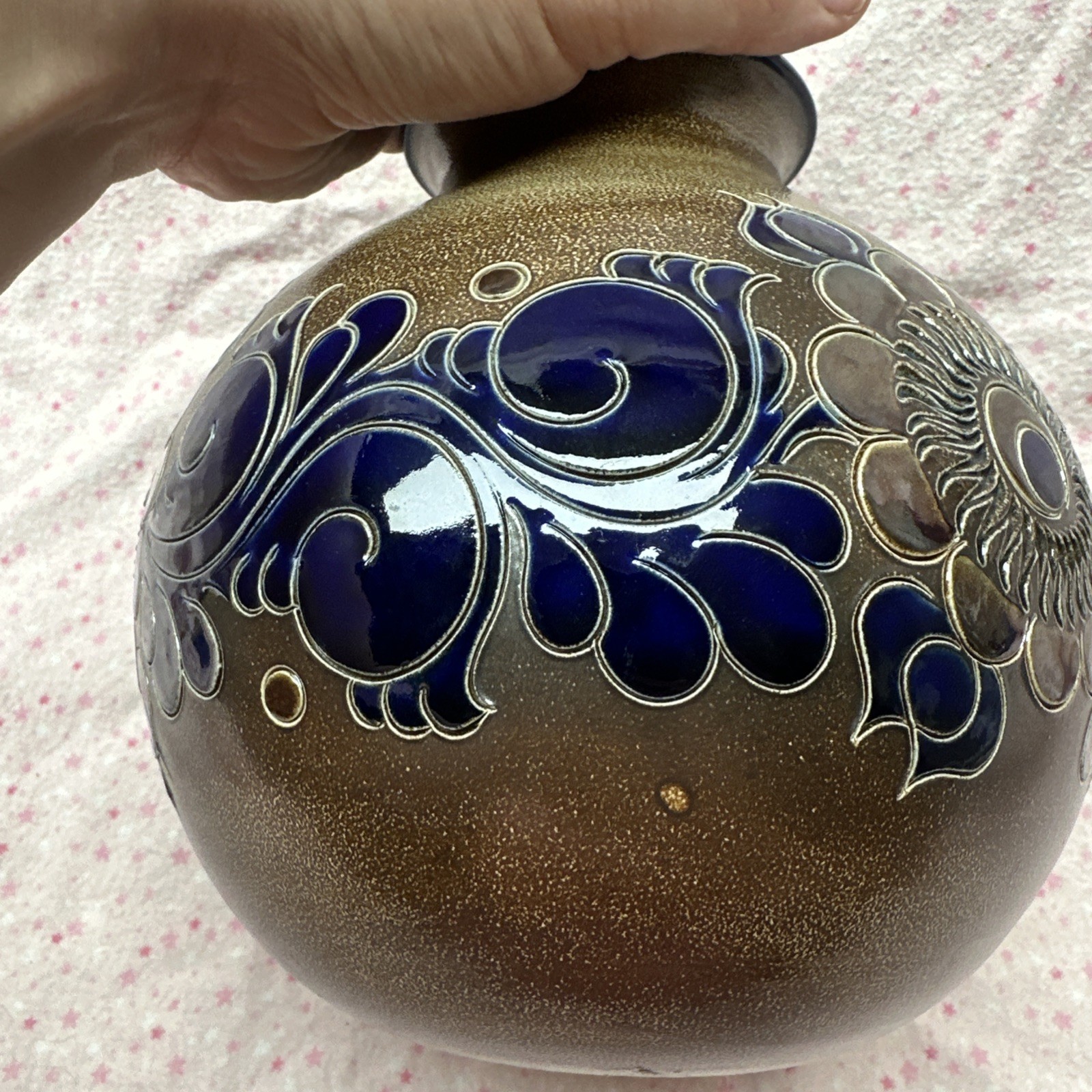 Paul Kruft German Salt Glaze Stoneware Vase – Handarbeit 1987