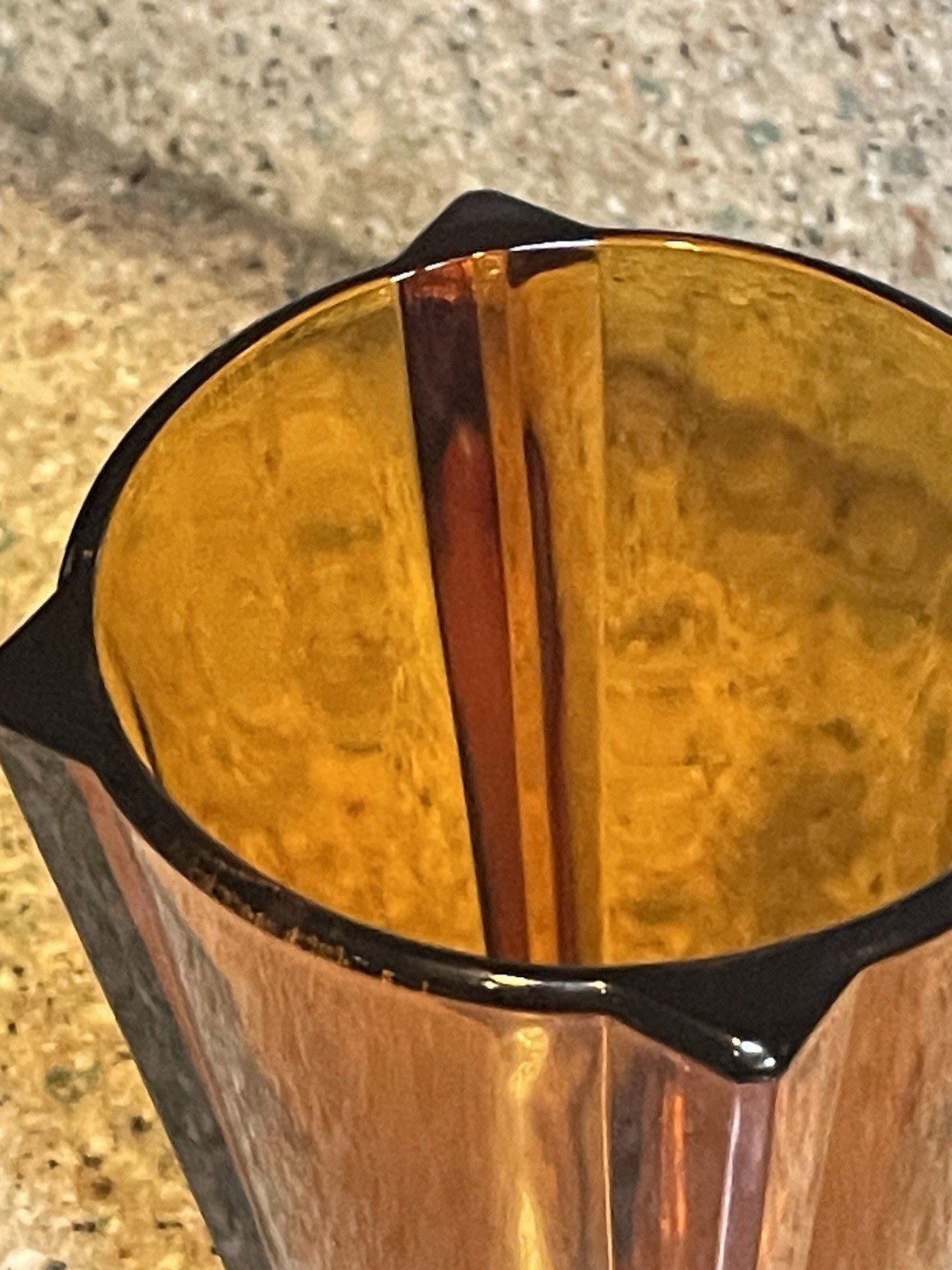 Vintage MCM Amber Art Glass Vase – Flared Panel Design – 9” Tall – 1 lb 13 oz