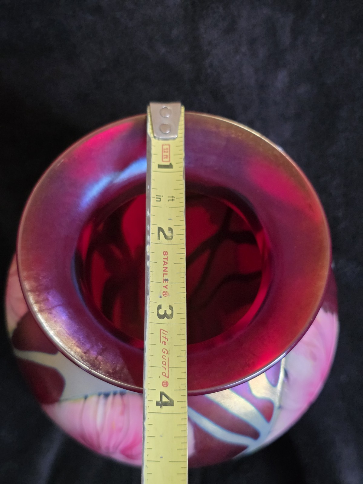 * Gorgeous JOHN LOTTON Signed 1992 Iridescent 10.5″ Art Glass Vase