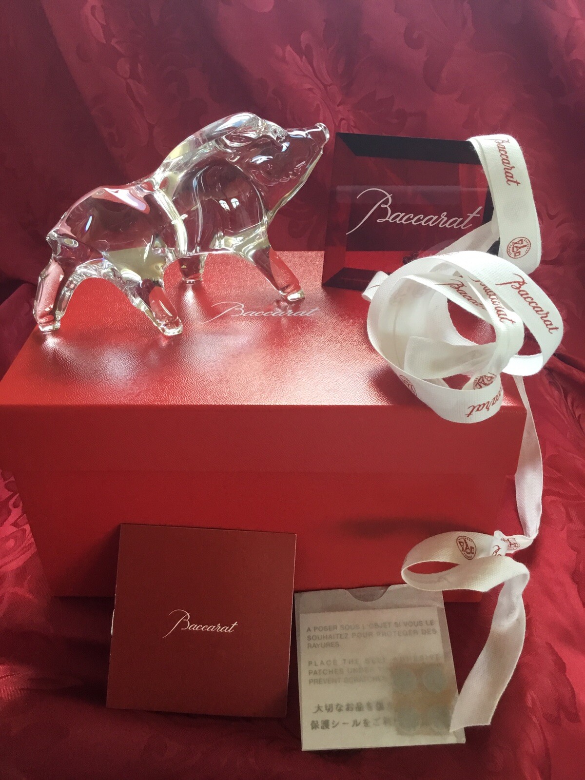 NEWIB FLAWLESS Stunning BACCARAT Glass ZODIAC 2019 Crystal BOAR PIG HOG Figurine