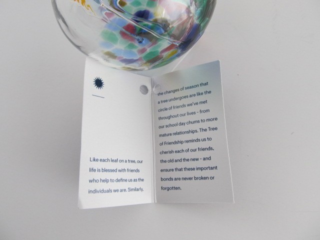 Kitras Art Glass Ball – Tree of Friendship – Glass Ornament – In Box With Tag
