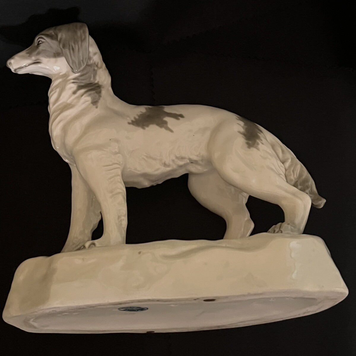 Amphora Czechoslovakia. Rare Hand-painted porcelain figurine Hunting Dog Borzoi?