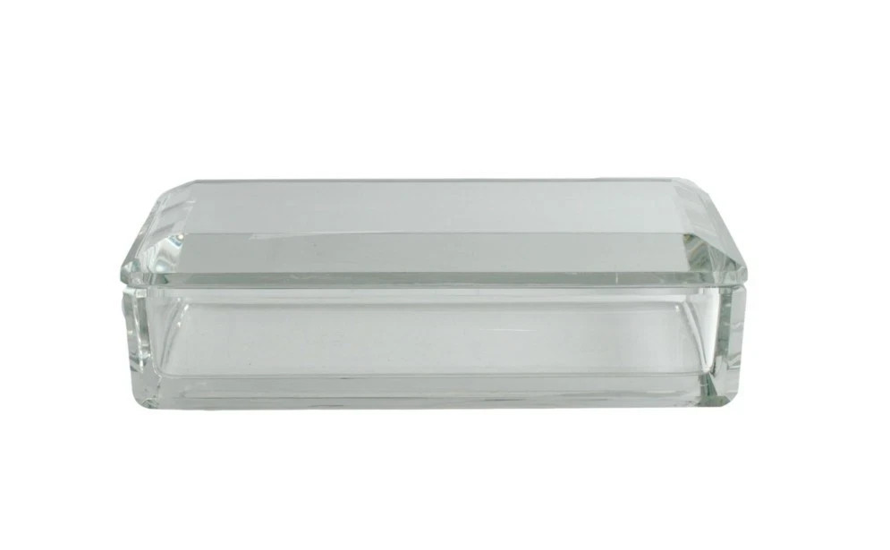 Val Saint Lambert large crystal jewelry – cigar – vanity – trinket – favor box