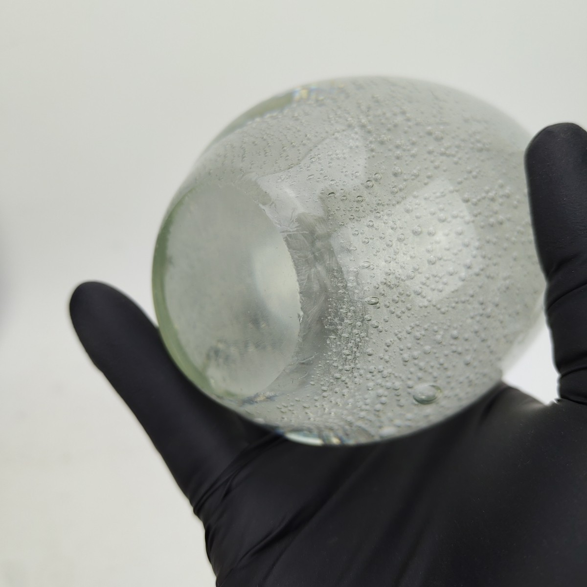 Vintage Clear Art Glass Egg Paperweight Controlled Bubbles Heavy 5.5″ 3 lbs