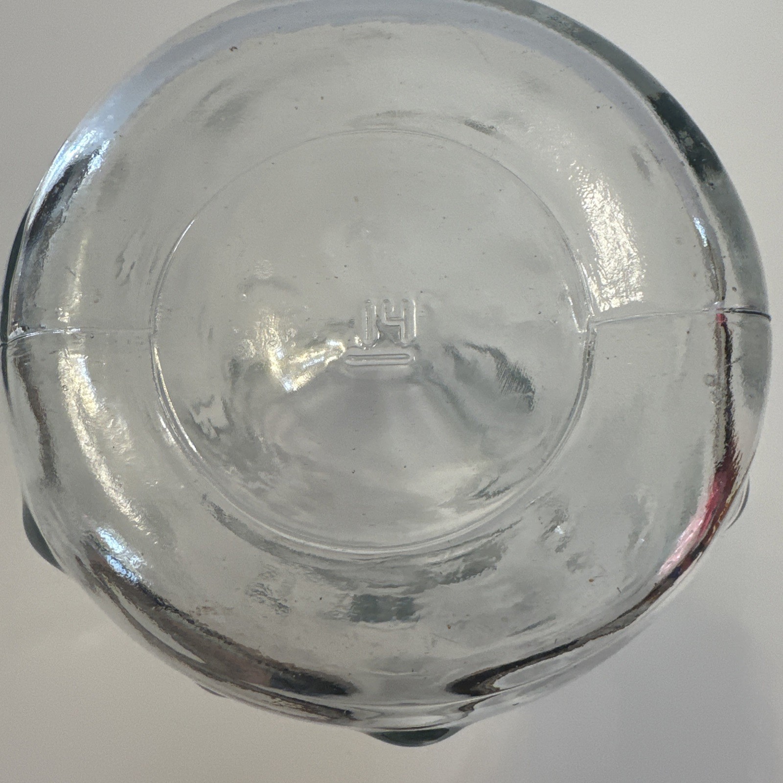 Vintage Hoosier 8.5″ X 4” Hobnail Large Clear Glass Vase Marked 14 Bubble