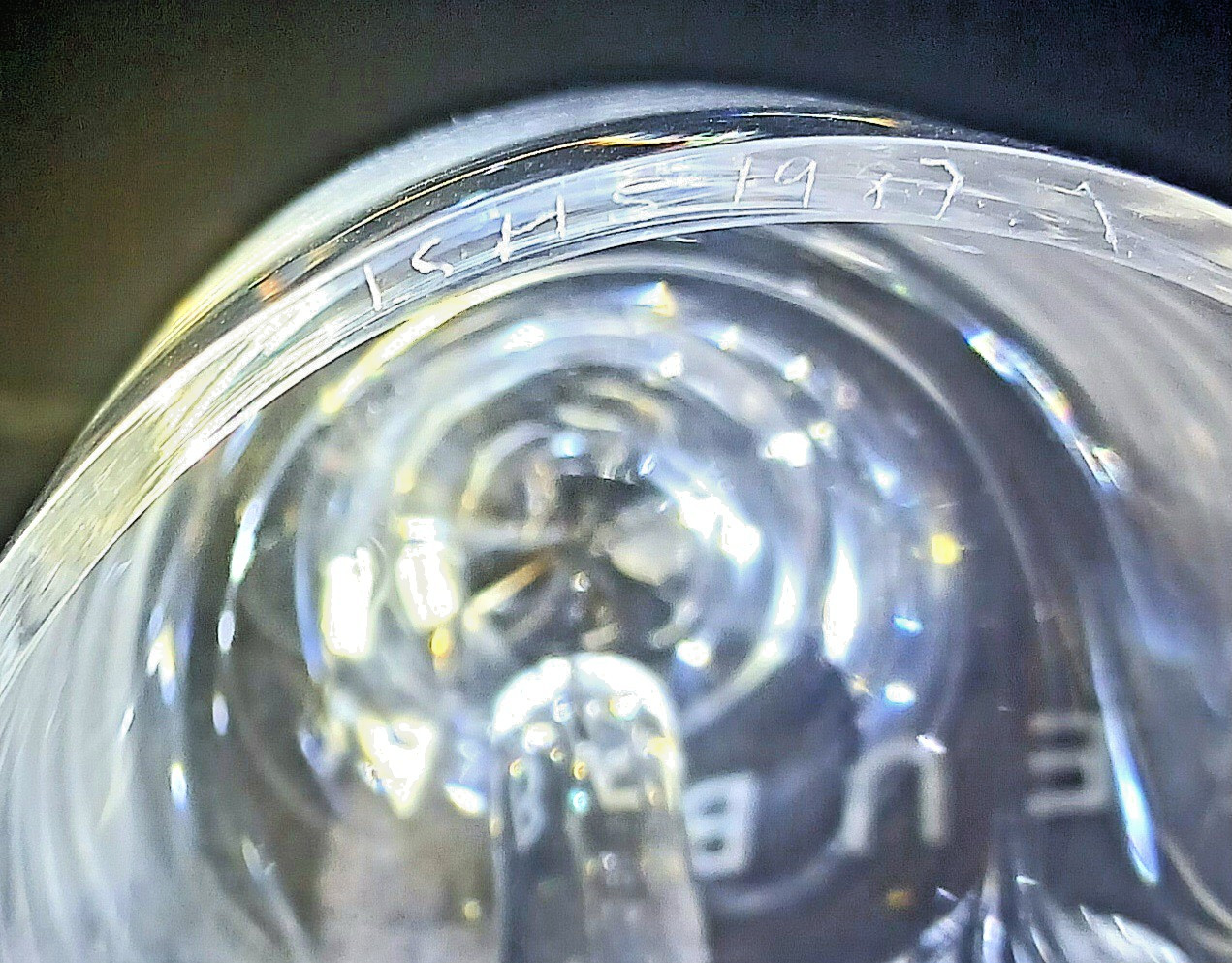 Steuben Crystal Art Glass Loop Handled Bell Lloyd Atkins Design #8139.
