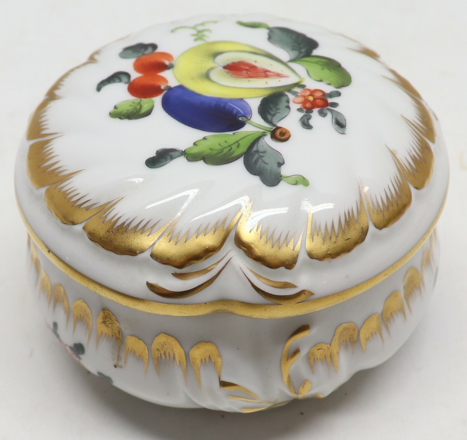 Herend Hungary 3.0in Porcelain Rothschild 6036/ro Lid Pot